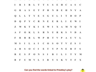 An Inspector Calls: Word Search