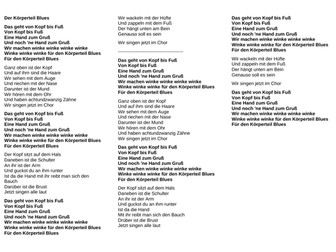 Die Körperteile - Der Koerper - Body parts (German)