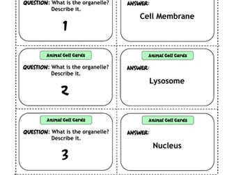 Kagan Structures #9 Inside-Outside Circle: Animal Cell Cards