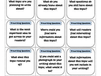 Kagan Structures #9 Inside Outside Circle: Prewriting Question Cards