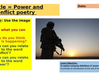 Introduction Power and Conflict Poetry