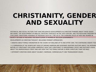 AQA Christianity, Gender and Sexuality