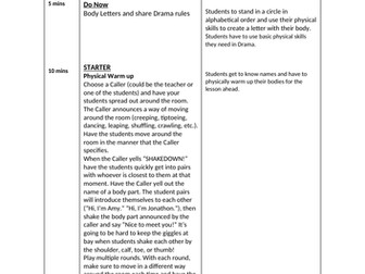 Year 6 Induction Physical Theatre Lesson