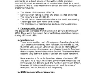 Impact of Thatcherism on British Society, 1979-87 - AQA A Level History - Unit 2S
