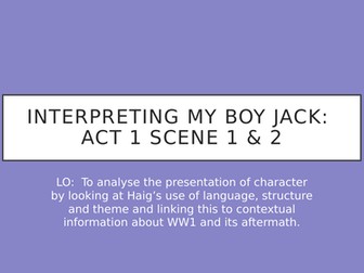 My Boy Jack: Act 1 Sc 1&2