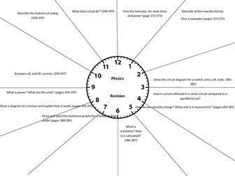 Edexel Science CP9 Electricity revision clock