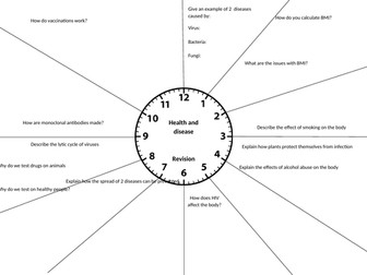 Edexcel SB5 health and disease revision clock