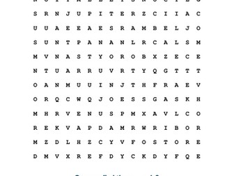 The Solar System: Word Search