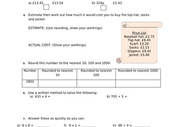 Year 4 Maths Mastery + answers. Summer terms 5 + 6