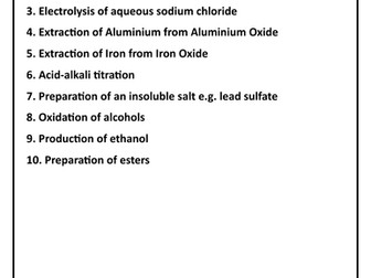 ANSWERS for iGCSE Chemistry Prescribed Practical Booklet