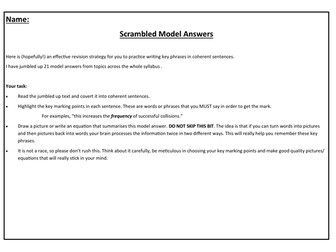 iGCSE Chemistry Scrambled Model Answers