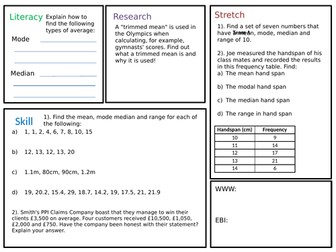 Fractions, decimals and percentages Homework sheet