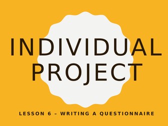 WB KS4 Project - Designing a Questionnaire