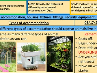 Types of Accommodation - Animal Care