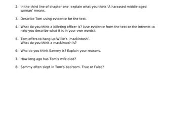 KS2  Year 5 Goodnight Mister Tom Guided Reading Chapter 1 with Audio