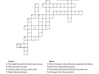 KS2 Twelve Labours of Hercules Wordsearch