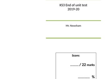 Energy - End of Unit Test KS3 (SEN)