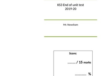 Chemical Reactions Test - KS3