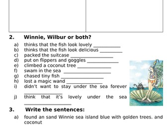 Winnie under the sea (worksheet)