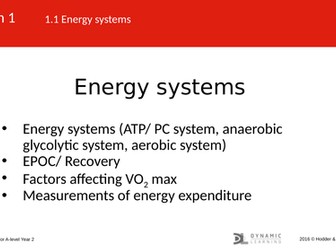 AQA ALevel PE Energy Systems