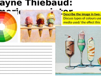 Drawing cakes in style of Wayne Thiebald