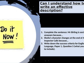 Descriptive writing Paper 1 Q5