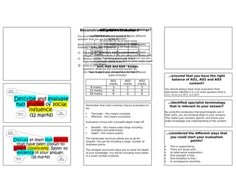 AQA A-Level Psychology Evaluation Burger Mats and Question Deconstruction