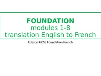 Edexcel GCSE Foundation French English to French translation