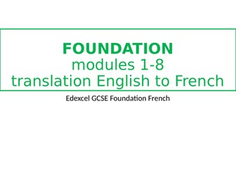 Edexcel GCSE Foundation French English to French translation