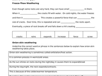 Weathering and erosion
