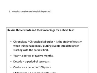 Homework/Research booklets for History - Year 7 through to Year 9