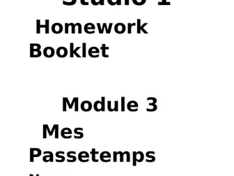 Studio 1 Vocabulary and Homework booklet Module 3