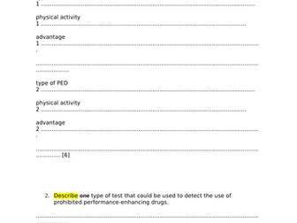 Chapter 11 - Risk, Injury, PEDS & Blood Doping past exam questions IGCSE