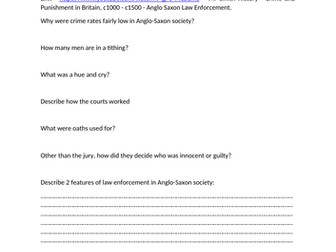 Crime and punishment - Anglo-Saxon Law Enforcement