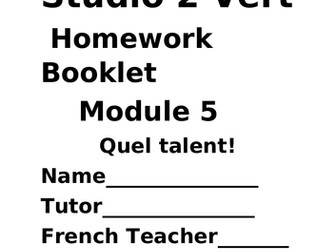 Studio Vert Vocabulary and Homework booklet module 5