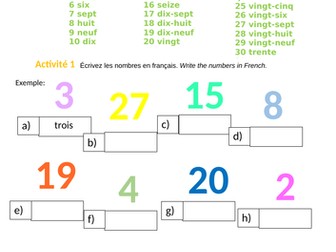 Numbers in French