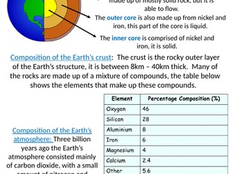 Home Learning Pack ~ KS3 ~ Year 8 ~ The Earth