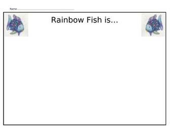 Rainbow Fish writing frame