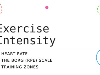 Level 2 BTEC Sport - Unit 1 - Exercise Intensity lesson powerpoint