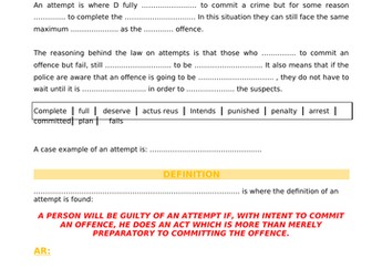 OCR LAW 2017 Spec. Unit 1 – Attempts
