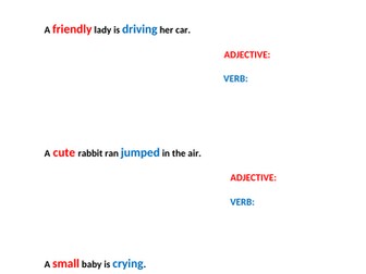Recognise Adjective & Verb