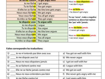 Reflexive verbs and family relationships worksheets