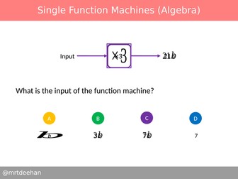 Single Function Machines (Algebra) Diagnostics Questions