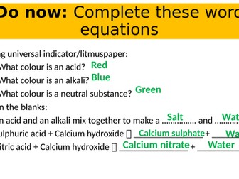 The Reactivity Series