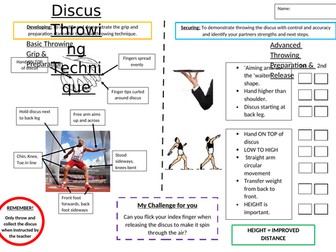 Discus Resource and Peer Assessment Sheet