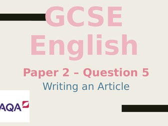 GCSE English - Writing an article