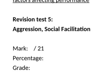 Sport Psychology Exam Questions: Aggression & Social Facilitation