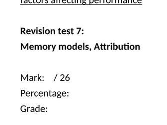 Skill Acquistion & Sport Psychology Exam Questions: Memory Models & Attribution