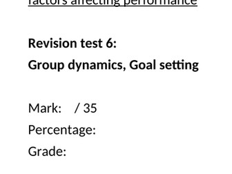 Sport Psychology Exam Questions: Group and team dynamics & goal setting