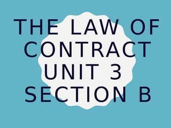 OCR LAW 2017 Spec. Unit 3 – Contract Formation
